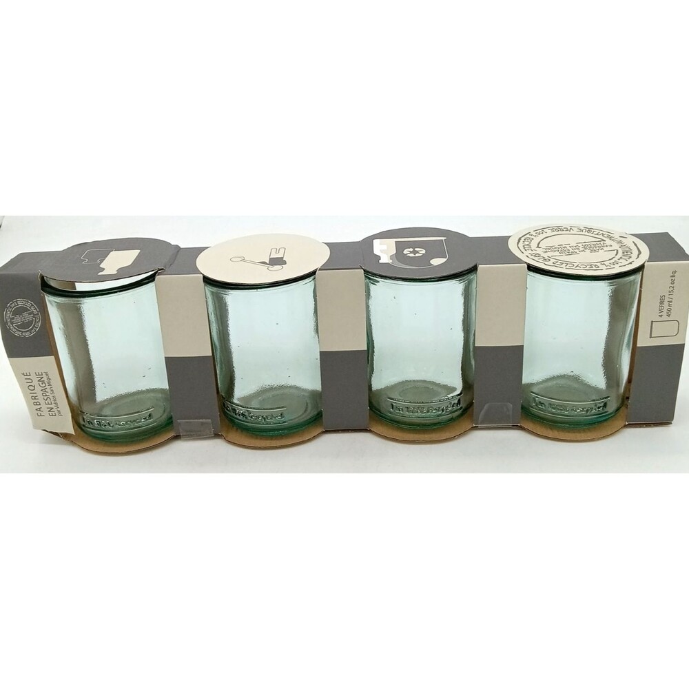 Handmade In Spain Vidrios San Miguel 100% Recycled Glass 4 Pc Tumbler Set New